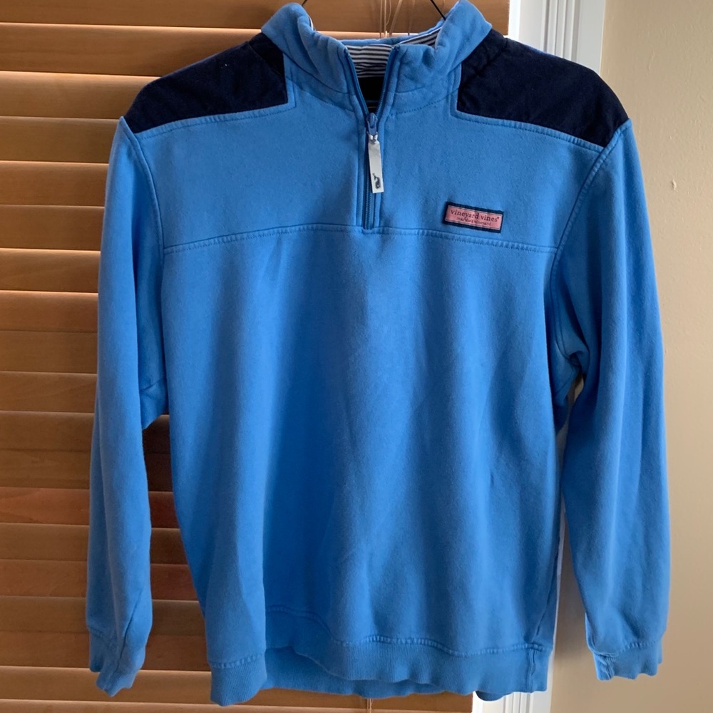 Light blue, Navy Vineyard Vines 1/4 zip sweatshirt